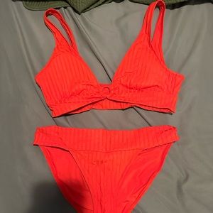 Aerie ribbed red swimsuit